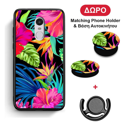 Tropical Flowers - Xiaomi Redmi 5 θήκη + Δώρο Phone Holder & Βάση Αυτοκινήτου