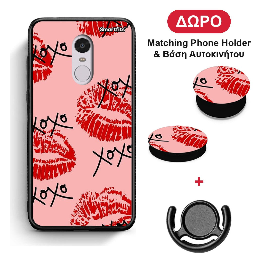 XOXO Lips - Xiaomi Redmi 5 θήκη + Δώρο Phone Holder & Βάση Αυτοκινήτου