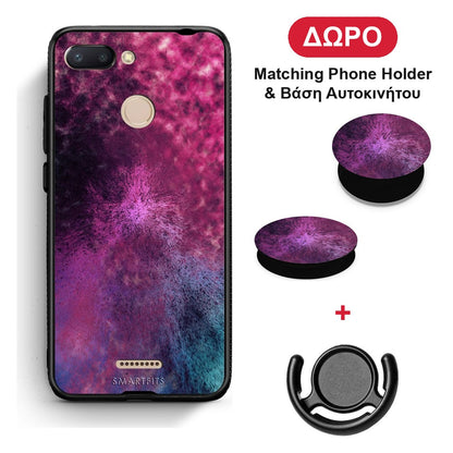 Galactic Aurora - Xiaomi Redmi 6 θήκη + Δώρο Phone Holder & Βάση Αυτοκινήτου