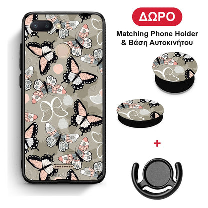 Boho Butterflies - Xiaomi Redmi 6 θήκη + Δώρο Phone Holder & Βάση Αυτοκινήτου