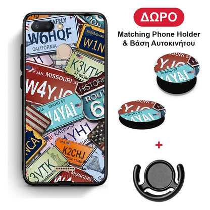 Car Plates - Xiaomi Redmi 6 θήκη + Δώρο Phone Holder & Βάση Αυτοκινήτου