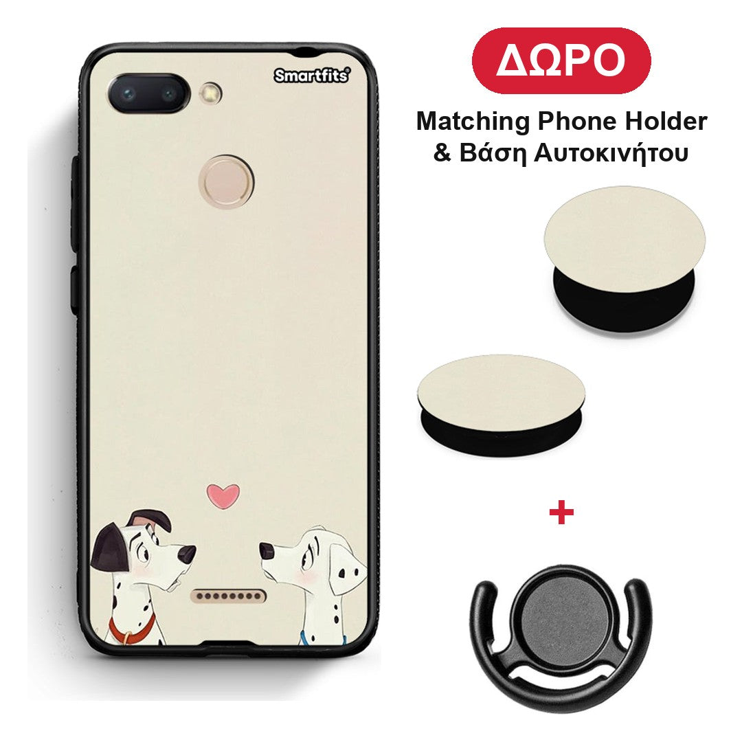 Dalmatians Love - Xiaomi Redmi 6 θήκη + Δώρο Phone Holder & Βάση Αυτοκινήτου