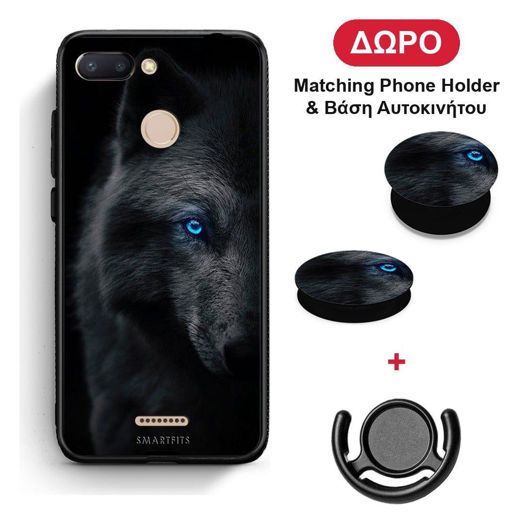 Dark Wolf - Xiaomi Redmi 6 θήκη + Δώρο Phone Holder & Βάση Αυτοκινήτου
