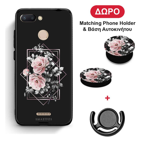 Flower Frame - Xiaomi Redmi 6 θήκη + Δώρο Phone Holder & Βάση Αυτοκινήτου