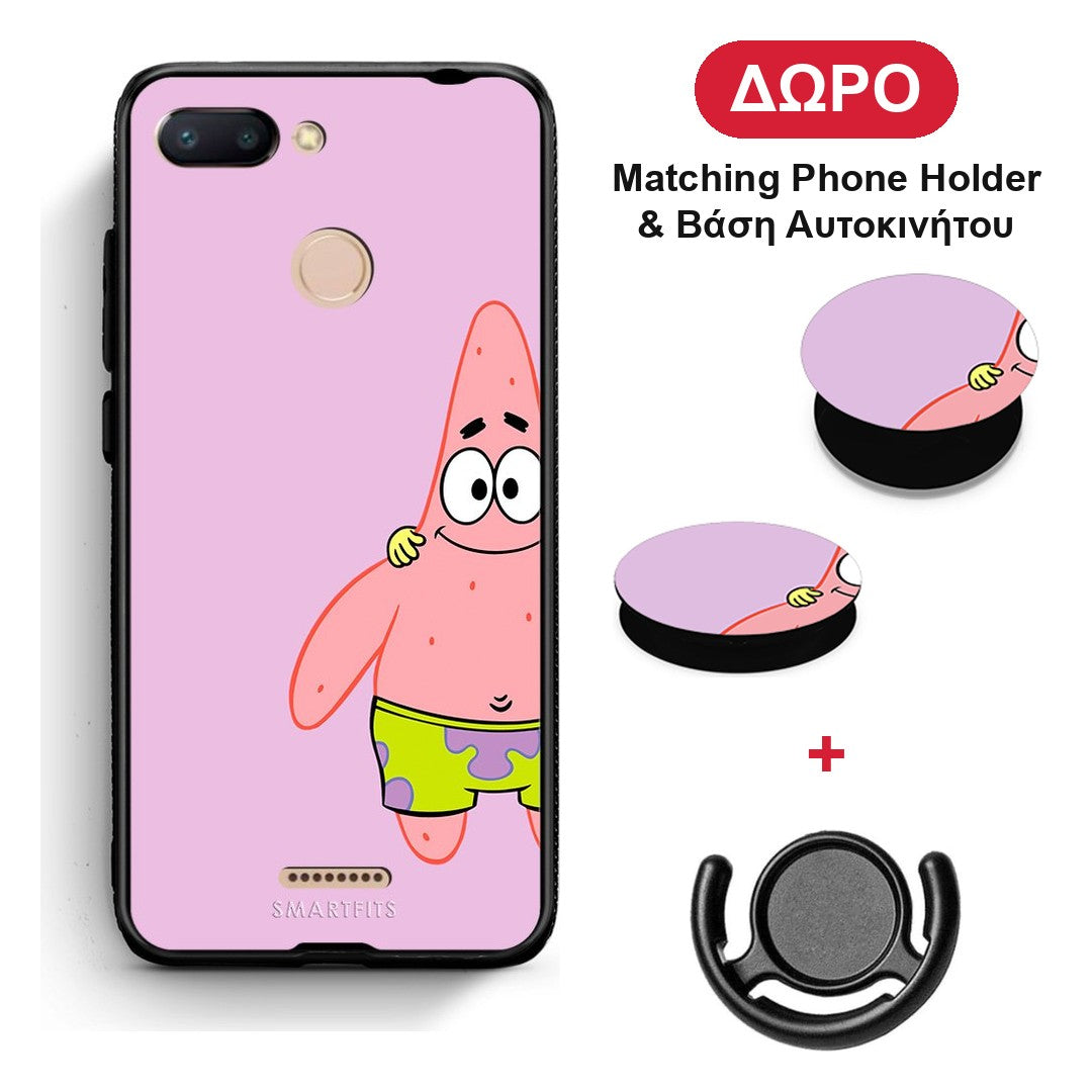 Friends Patrick - Xiaomi Redmi 6 θήκη + Δώρο Phone Holder & Βάση Αυτοκινήτου