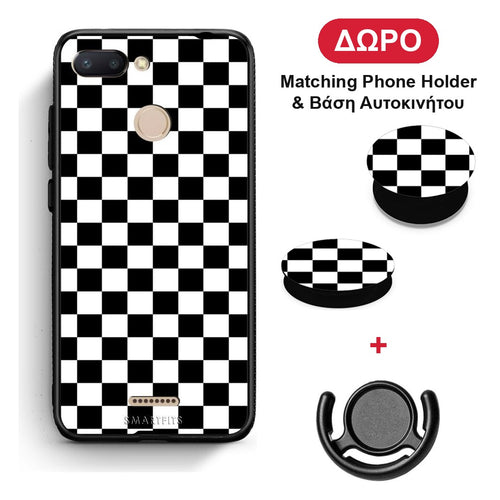 Geometric Squares - Xiaomi Redmi 6 θήκη + Δώρο Phone Holder & Βάση Αυτοκινήτου