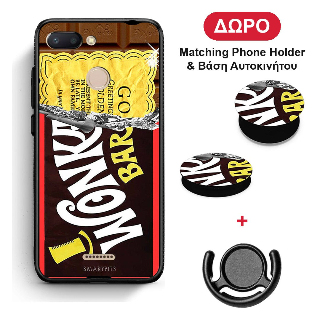 Golden Ticket - Xiaomi Redmi 6 θήκη + Δώρο Phone Holder & Βάση Αυτοκινήτου