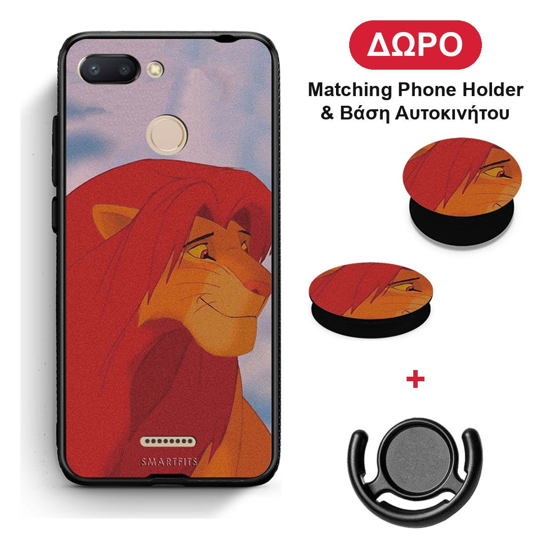 Lion Love 1 - Xiaomi Redmi 6 θήκη + Δώρο Phone Holder & Βάση Αυτοκινήτου