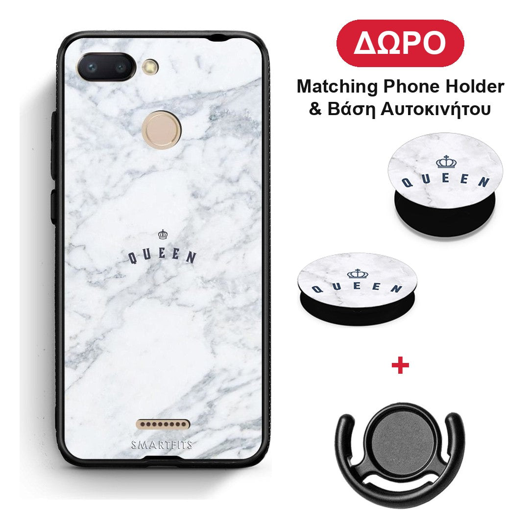 Marble Queen - Xiaomi Redmi 6 θήκη + Δώρο Phone Holder & Βάση Αυτοκινήτου