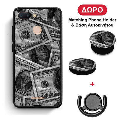 Money Dollars - Xiaomi Redmi 6 θήκη + Δώρο Phone Holder & Βάση Αυτοκινήτου