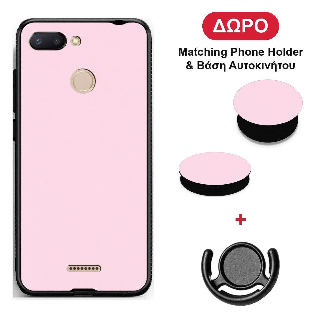 Pale Pink - Xiaomi Redmi 6 θήκη + Δώρο Phone Holder & Βάση Αυτοκινήτου