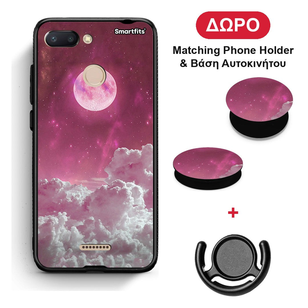 Pink Moon - Xiaomi Redmi 6 θήκη + Δώρο Phone Holder & Βάση Αυτοκινήτου