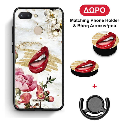 Red Lips - Xiaomi Redmi 6 θήκη + Δώρο Phone Holder & Βάση Αυτοκινήτου