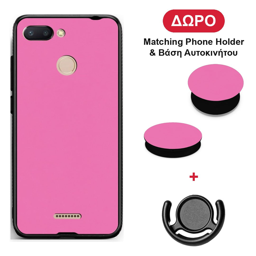 Rose Pink - Xiaomi Redmi 6 θήκη + Δώρο Phone Holder & Βάση Αυτοκινήτου
