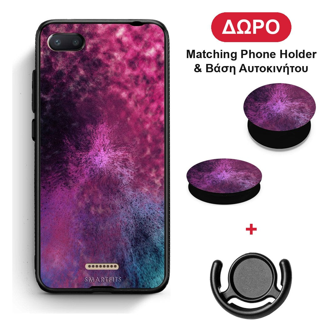 Galactic Aurora - Xiaomi Redmi 6A θήκη + Δώρο Phone Holder & Βάση Αυτοκινήτου