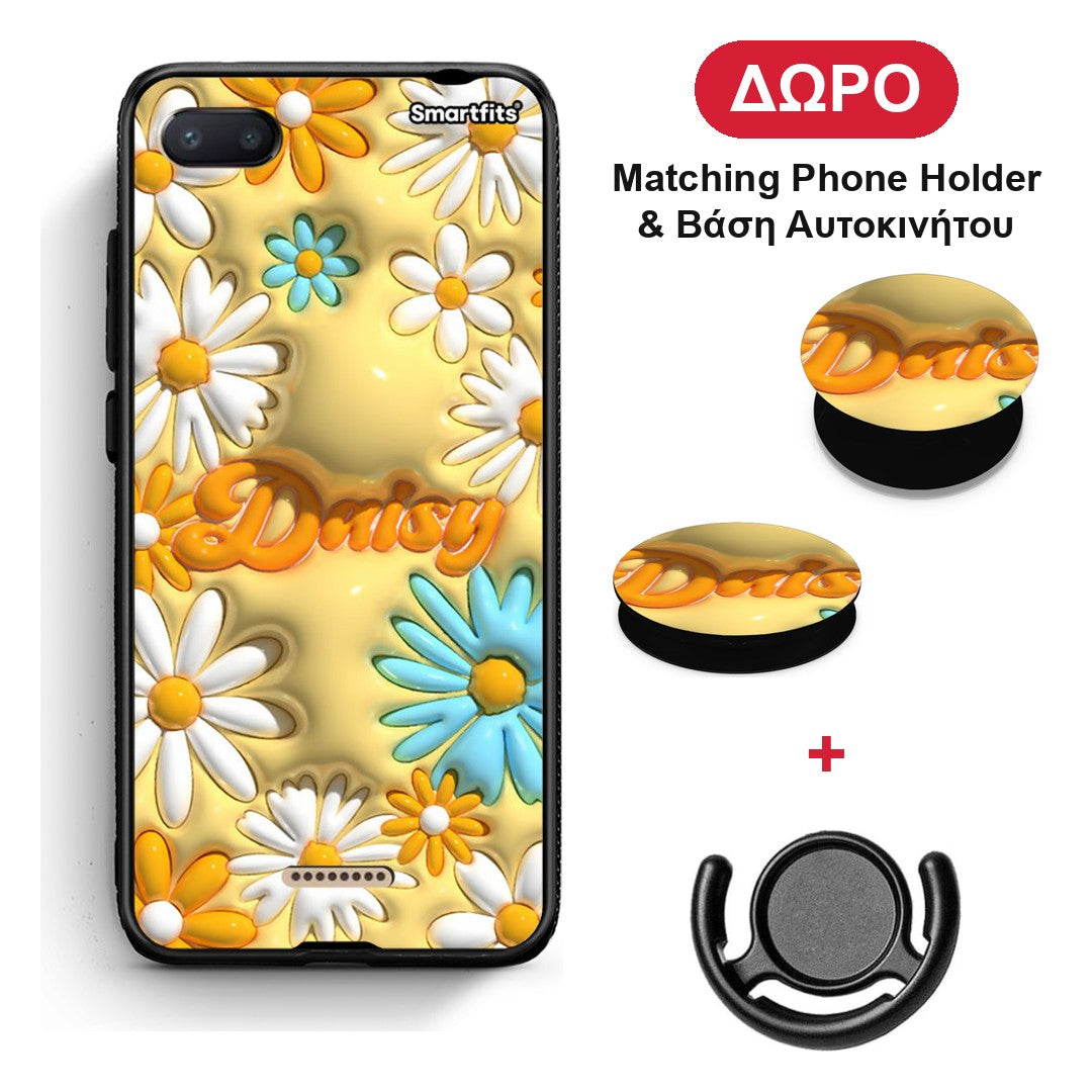 Bubble Daisies - Xiaomi Redmi 6A θήκη + Δώρο Phone Holder & Βάση Αυτοκινήτου