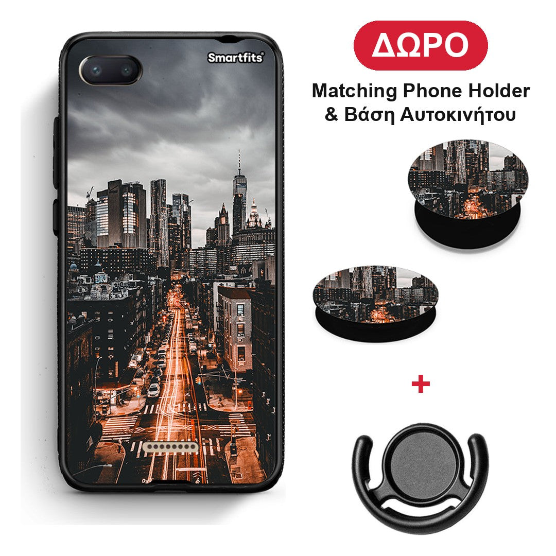 City Lights - Xiaomi Redmi 6A θήκη + Δώρο Phone Holder & Βάση Αυτοκινήτου