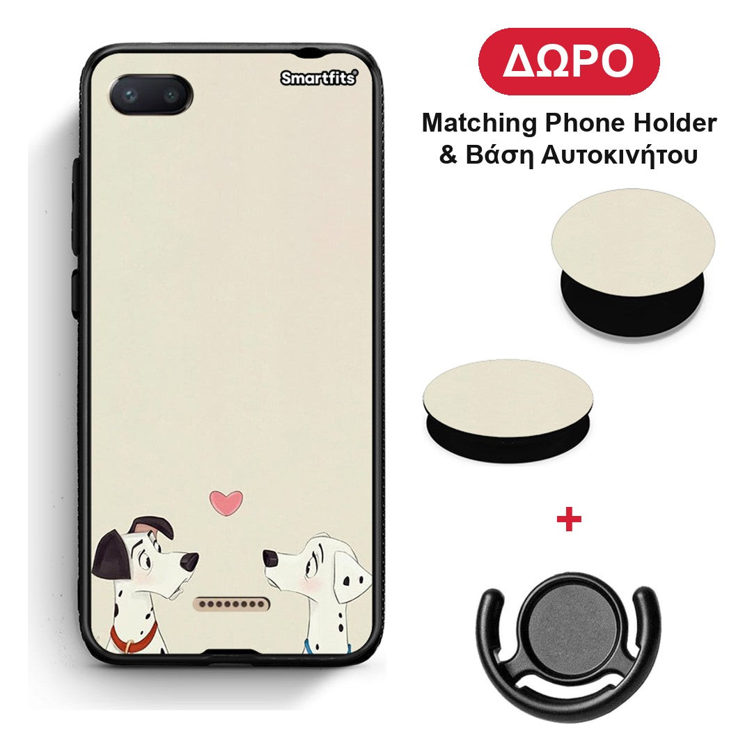 Dalmatians Love - Xiaomi Redmi 6A θήκη + Δώρο Phone Holder & Βάση Αυτοκινήτου
