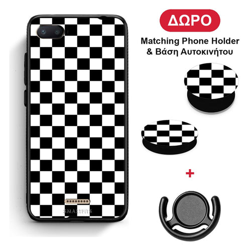 Geometric Squares - Xiaomi Redmi 6A θήκη + Δώρο Phone Holder & Βάση Αυτοκινήτου