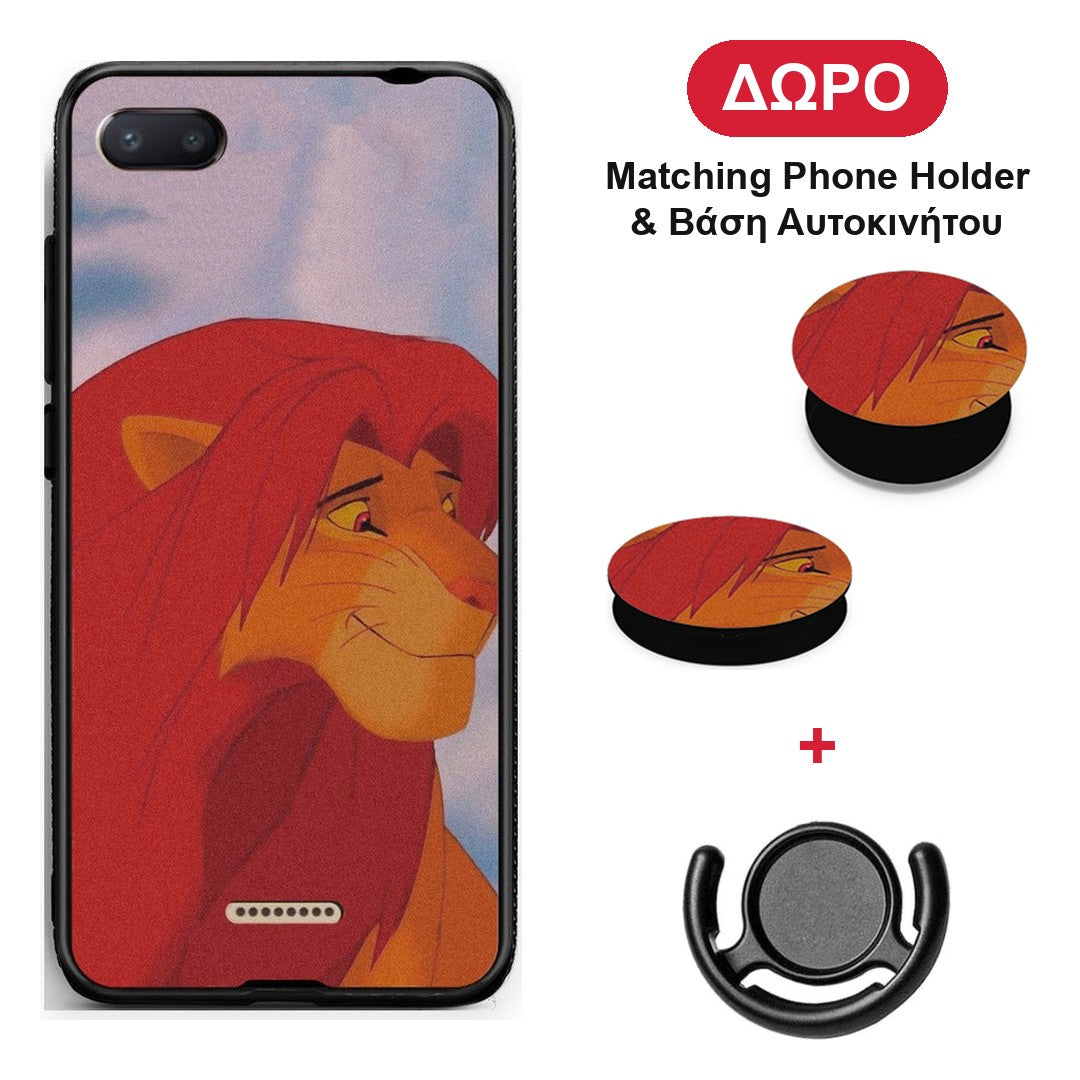 Lion Love 1 - Xiaomi Redmi 6A θήκη + Δώρο Phone Holder & Βάση Αυτοκινήτου