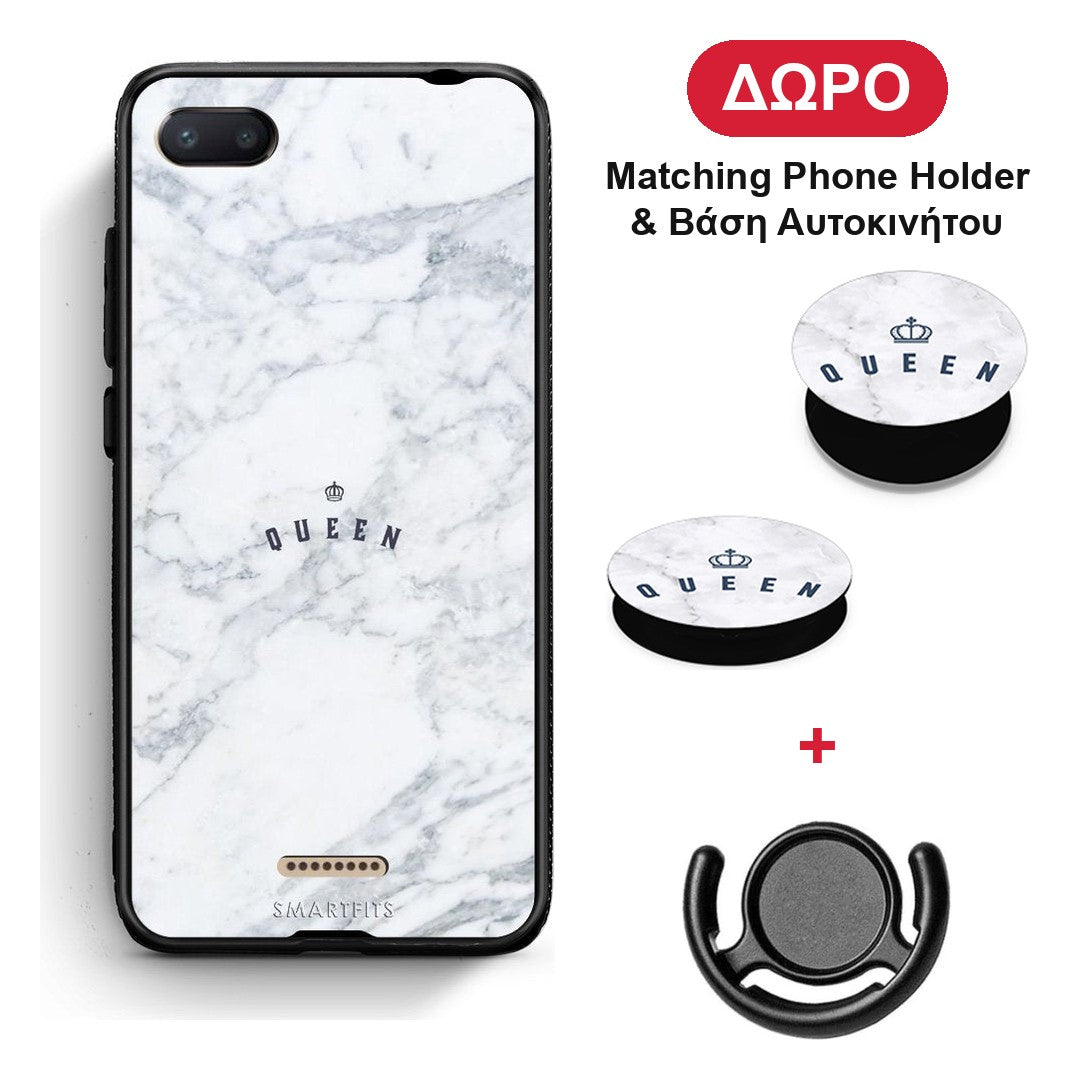 Marble Queen - Xiaomi Redmi 6A θήκη + Δώρο Phone Holder & Βάση Αυτοκινήτου