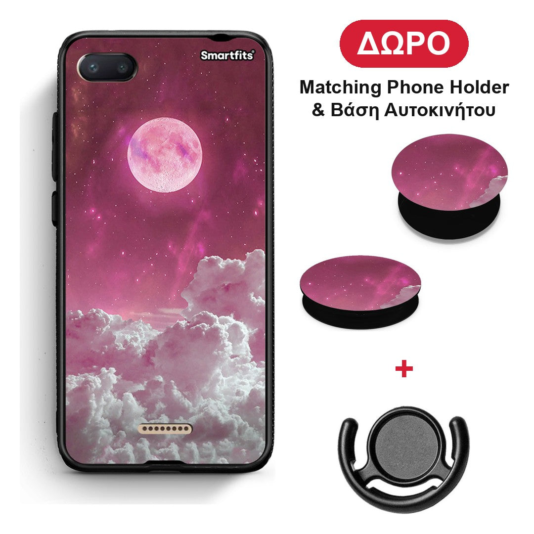 Pink Moon - Xiaomi Redmi 6A θήκη + Δώρο Phone Holder & Βάση Αυτοκινήτου