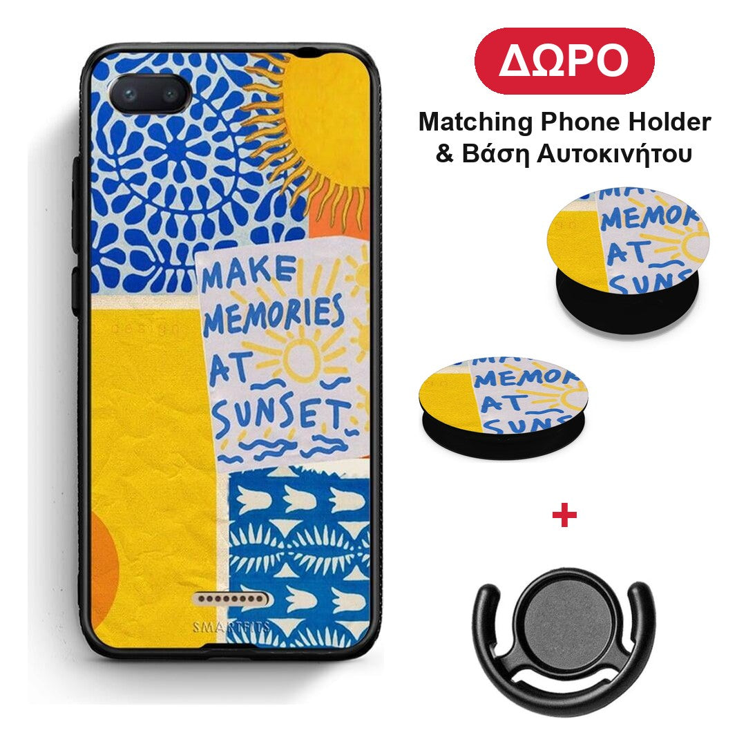 Sunset Memories - Xiaomi Redmi 6A θήκη + Δώρο Phone Holder & Βάση Αυτοκινήτου