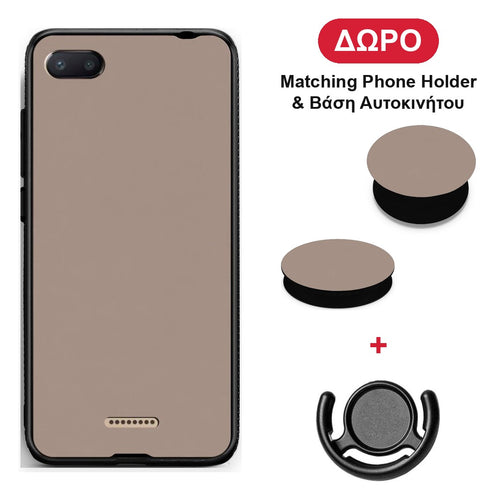 Warm Taupe - Xiaomi Redmi 6A θήκη + Δώρο Phone Holder & Βάση Αυτοκινήτου