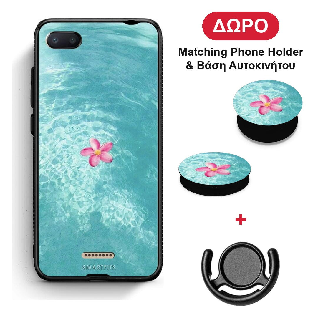 Water Flower - Xiaomi Redmi 6A θήκη + Δώρο Phone Holder & Βάση Αυτοκινήτου