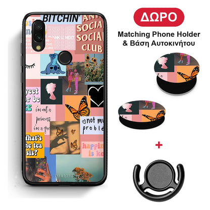 Collage Bitchin - Xiaomi Redmi 7 θήκη + Δώρο Phone Holder & Βάση Αυτοκινήτου