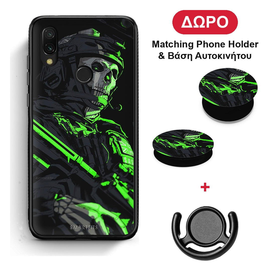 Green Soldier - Xiaomi Redmi 7 θήκη + Δώρο Phone Holder & Βάση Αυτοκινήτου