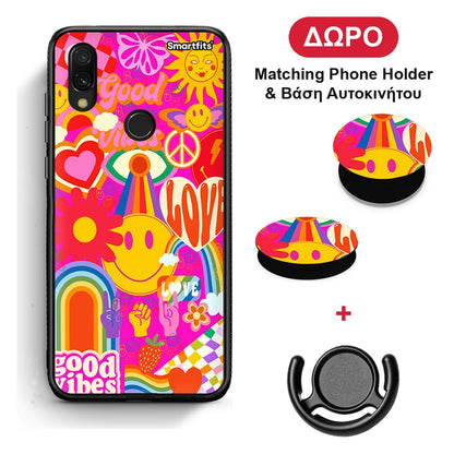 Hippie Love - Xiaomi Redmi 7 θήκη + Δώρο Phone Holder & Βάση Αυτοκινήτου