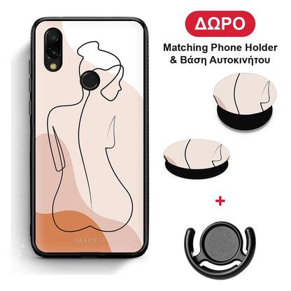 LineArt Woman - Xiaomi Redmi 7 θήκη + Δώρο Phone Holder & Βάση Αυτοκινήτου