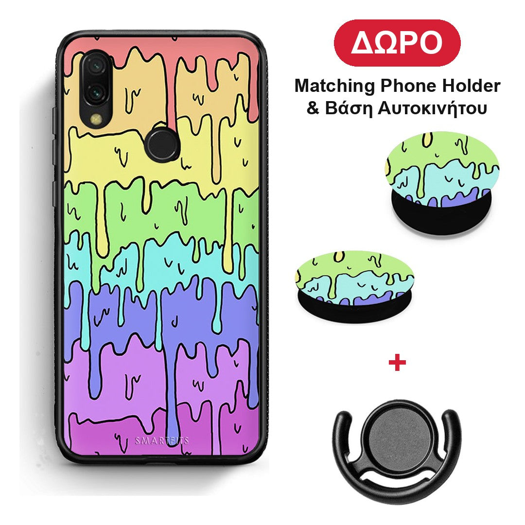 Melting Rainbow - Xiaomi Redmi 7 θήκη + Δώρο Phone Holder & Βάση Αυτοκινήτου