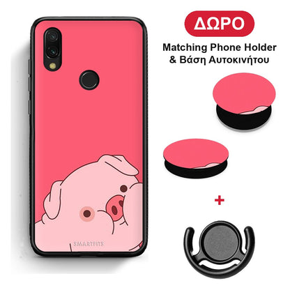 Pig Love 1 - Xiaomi Redmi 7 θήκη + Δώρο Phone Holder & Βάση Αυτοκινήτου