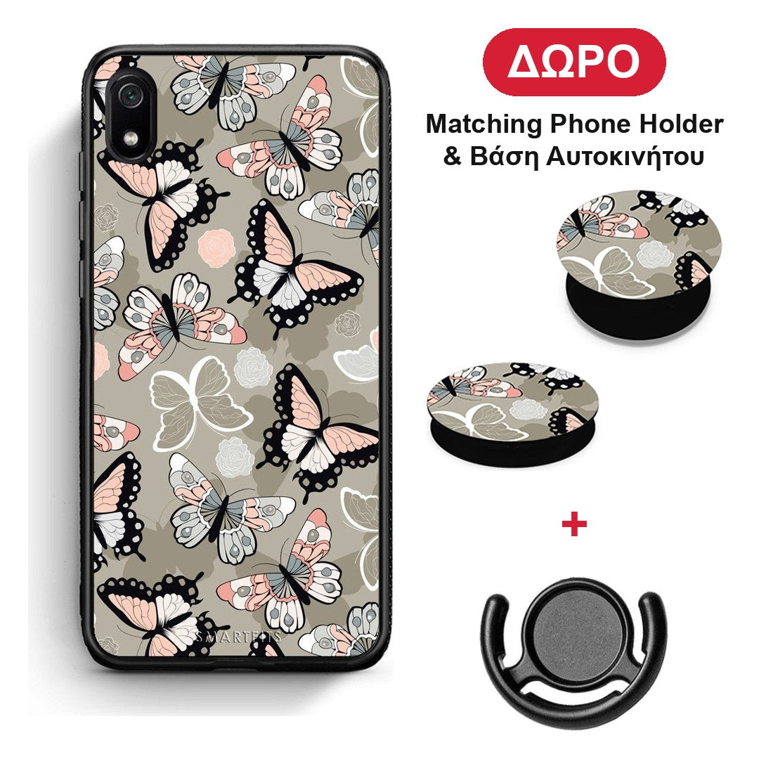 Boho Butterflies - Xiaomi Redmi 7A θήκη + Δώρο Phone Holder & Βάση Αυτοκινήτου