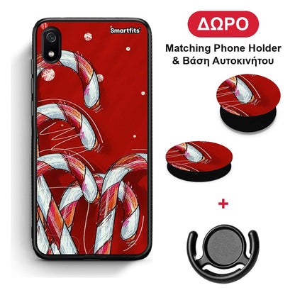 Candy Cane - Xiaomi Redmi 7A θήκη + Δώρο Phone Holder & Βάση Αυτοκινήτου
