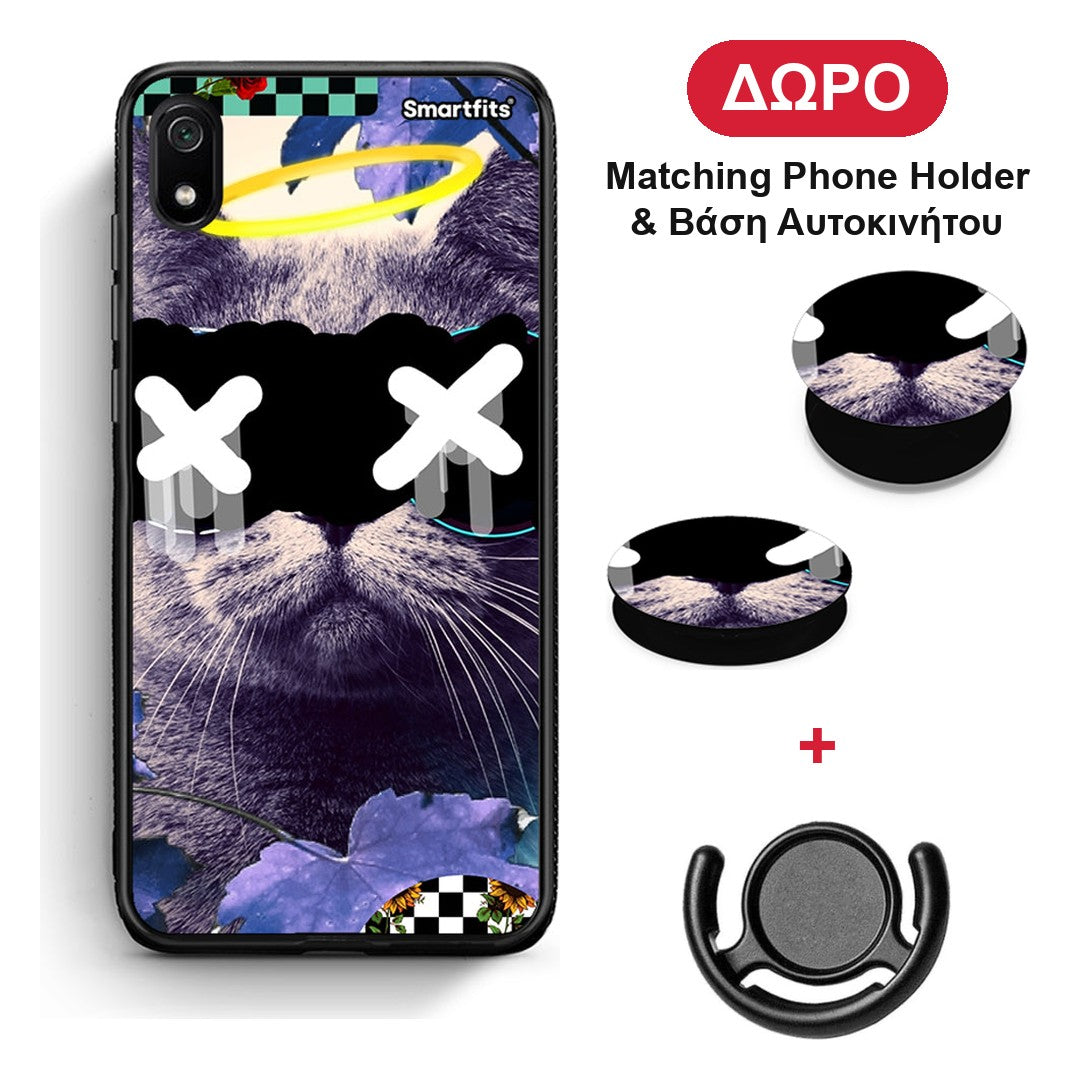 Cat Collage - Xiaomi Redmi 7A θήκη + Δώρο Phone Holder & Βάση Αυτοκινήτου