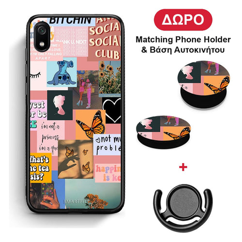 Collage Bitchin - Xiaomi Redmi 7A θήκη + Δώρο Phone Holder & Βάση Αυτοκινήτου
