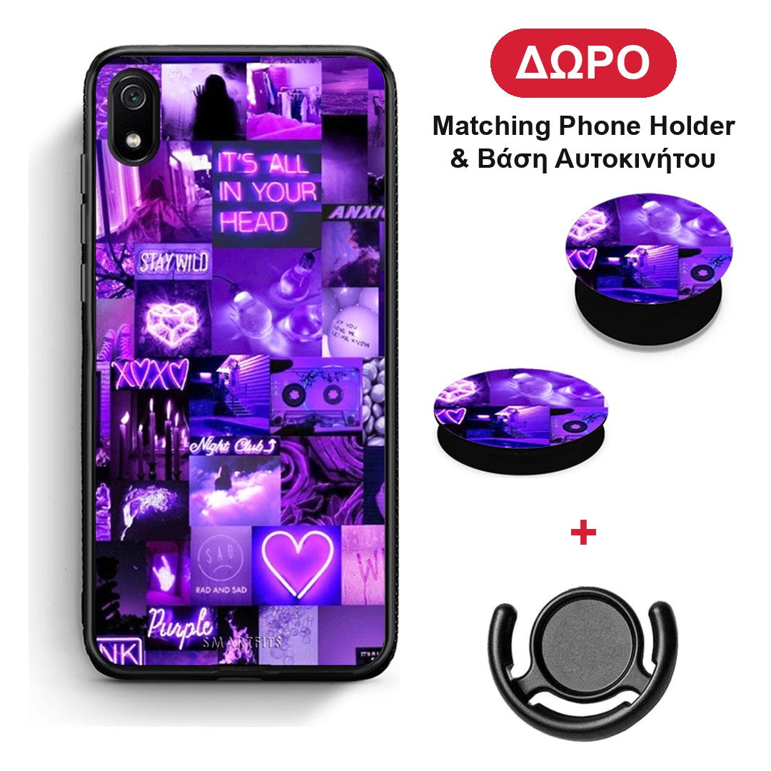 Collage Stay Wild - Xiaomi Redmi 7A θήκη + Δώρο Phone Holder & Βάση Αυτοκινήτου