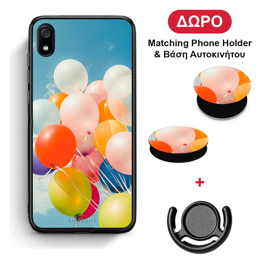 Colorful Balloons - Xiaomi Redmi 7A θήκη + Δώρο Phone Holder & Βάση Αυτοκινήτου