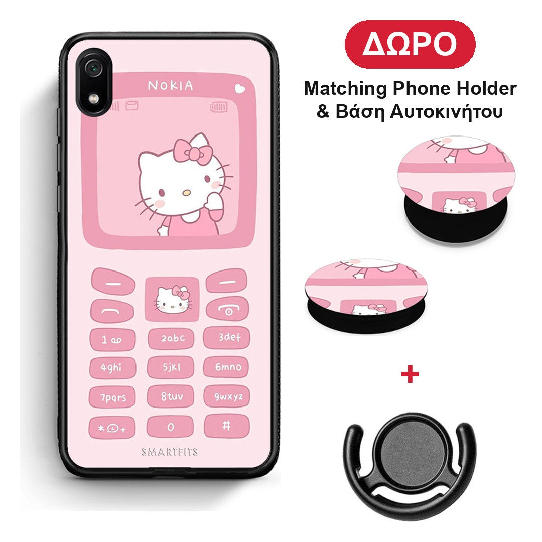 Hello Kitten - Xiaomi Redmi 7A θήκη + Δώρο Phone Holder & Βάση Αυτοκινήτου