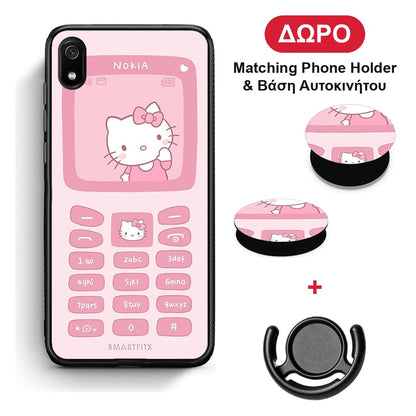 Hello Kitten - Xiaomi Redmi 7A θήκη + Δώρο Phone Holder & Βάση Αυτοκινήτου