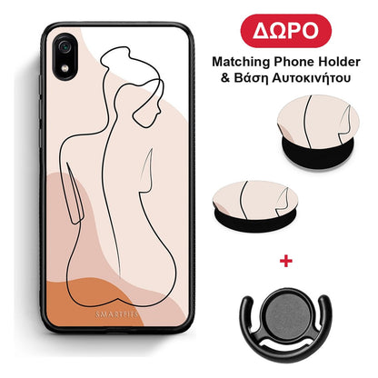 LineArt Woman - Xiaomi Redmi 7A θήκη + Δώρο Phone Holder & Βάση Αυτοκινήτου