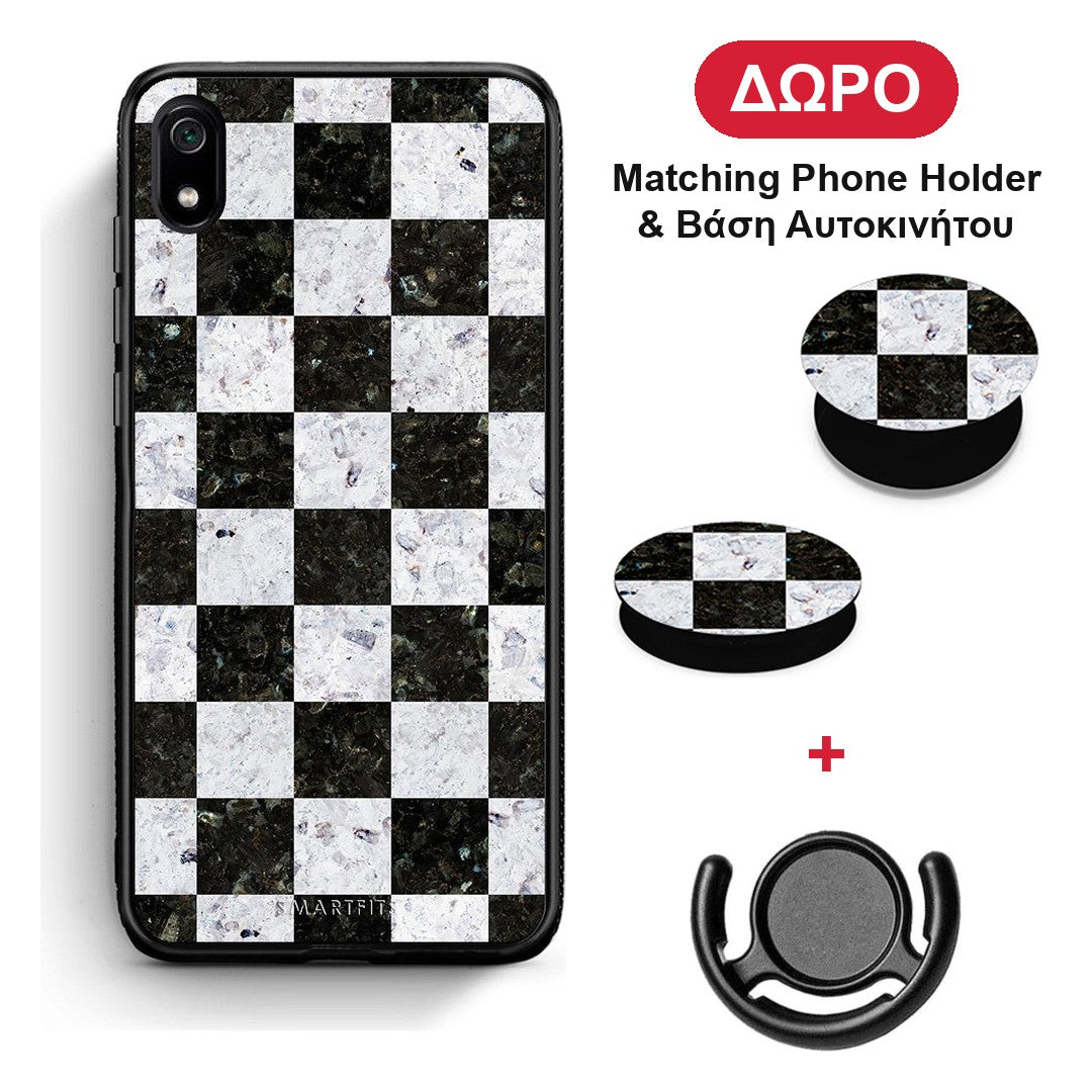 Marble Square Geometric - Xiaomi Redmi 7A θήκη + Δώρο Phone Holder & Βάση Αυτοκινήτου
