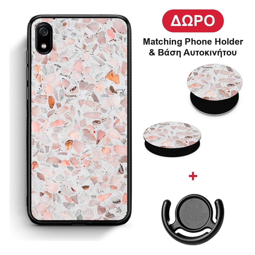 Marble Terrazzo - Xiaomi Redmi 7A θήκη + Δώρο Phone Holder & Βάση Αυτοκινήτου