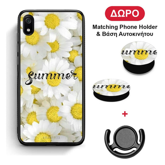 Summer Daisies - Xiaomi Redmi 7A θήκη + Δώρο Phone Holder & Βάση Αυτοκινήτου