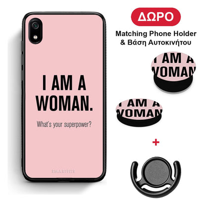 Superpower Woman - Xiaomi Redmi 7A θήκη + Δώρο Phone Holder & Βάση Αυτοκινήτου
