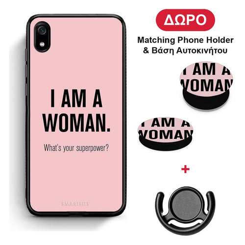 Superpower Woman - Xiaomi Redmi 7A θήκη + Δώρο Phone Holder & Βάση Αυτοκινήτου