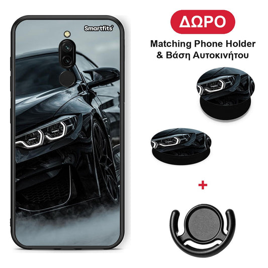 Black BMW - Xiaomi Redmi 8 θήκη + Δώρο Phone Holder & Βάση Αυτοκινήτου